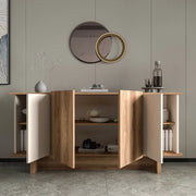 Madia Coste, Credenza 3 Ripiani, 180x40x81h cm Marrone Rovere