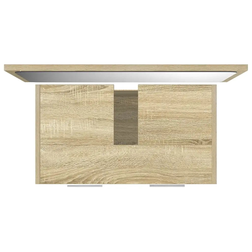 Set Mobili da Bagno 2 pz Rovere Sonoma in Legno Multistrato
