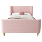 Letto per Bambini 90x200 cm - Letto a Divanetto in Velluto con Motivo Spaziale - Rosa