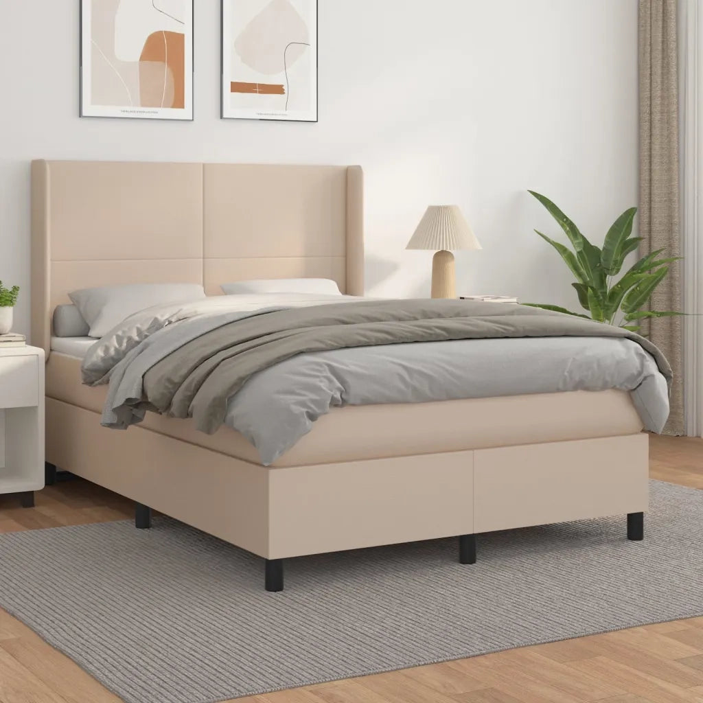 Giroletto a Molle con Materasso Cappuccino 140x190cm Similpelle 3132380