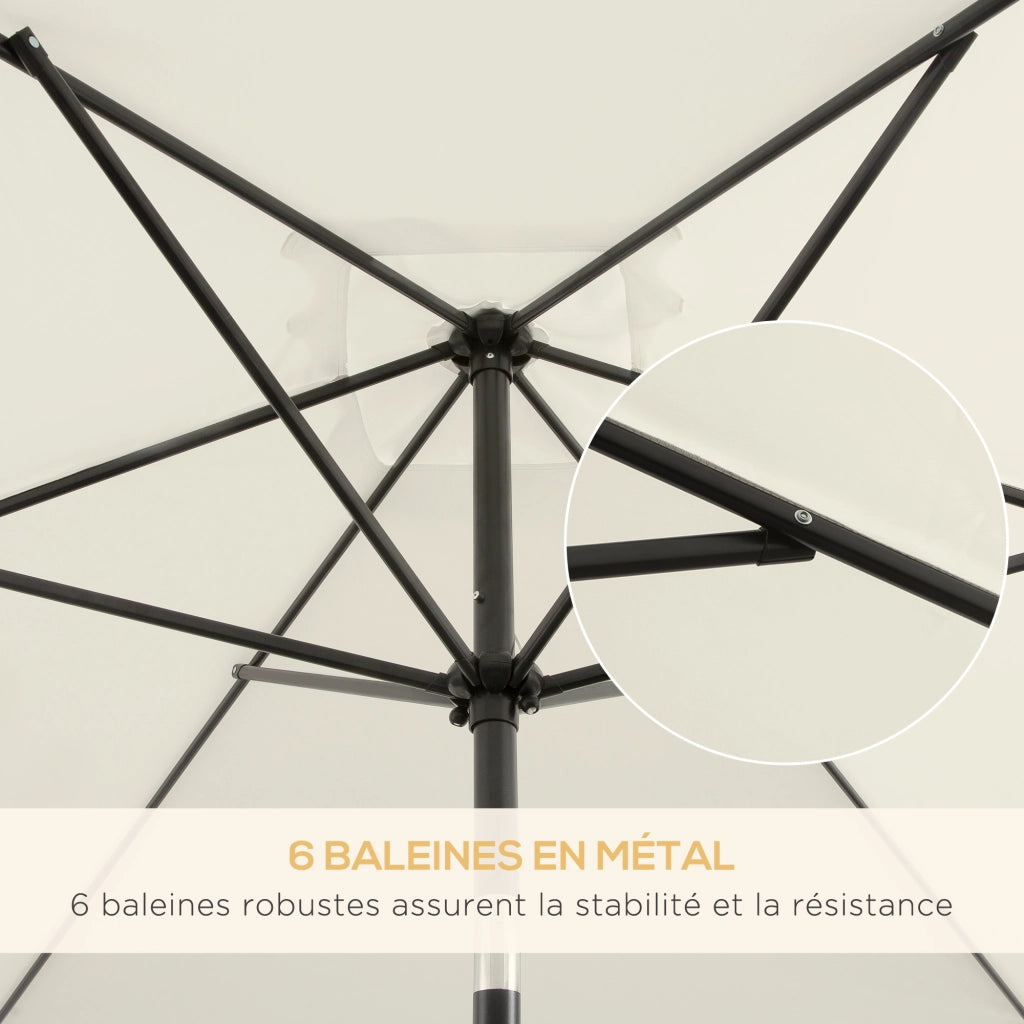 Ombrellone inclinabile per giardino ¨C Zephmum ¨C Rettangolare 3x2m crema metallo poliestere