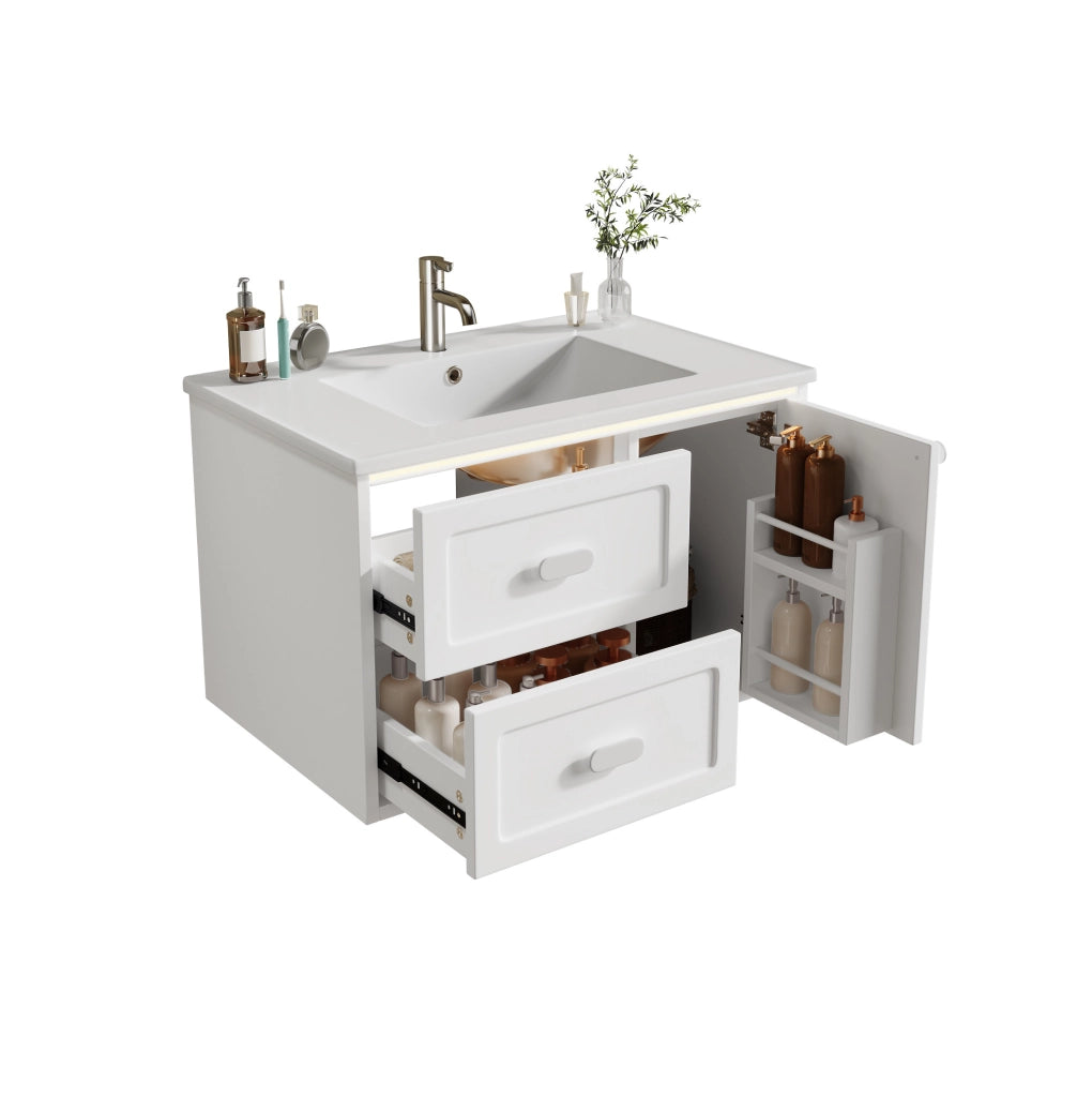 Mobile lavabo sospeso 76x46x51 cm con LED sensore radar