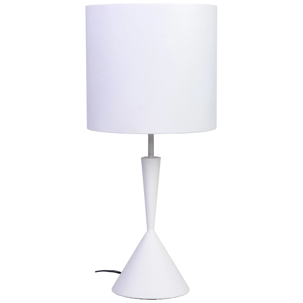Lampada da tavolo in metallo bianco 30x30x52/66h cm