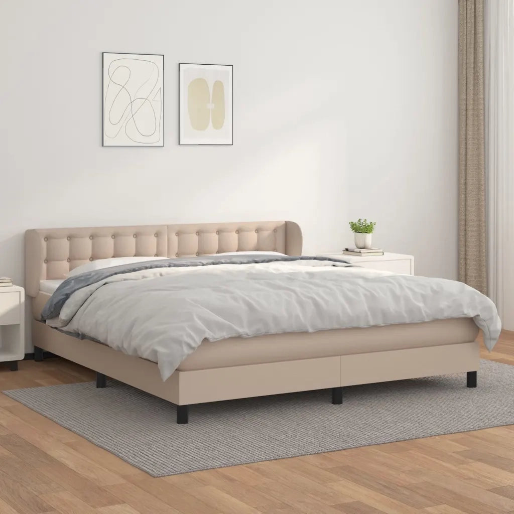 Giroletto a Molle con Materasso Cappuccino 180x200cm Similpelle