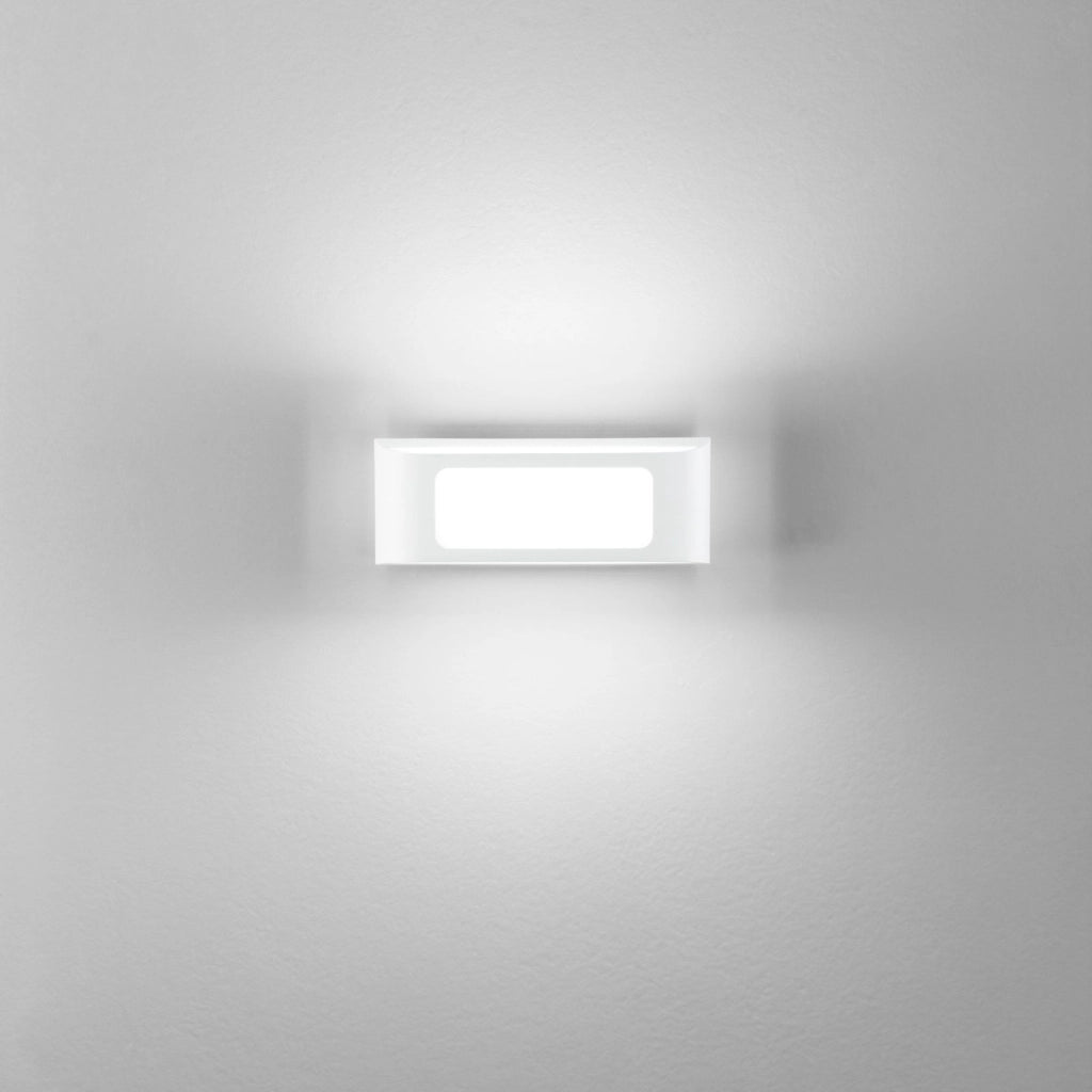 APPLIQUE BIEMISSIONE LED DESERT BIANCA 12W 1500LM CCT 3000 E 4000K IP65 25X5,3X9,5CM