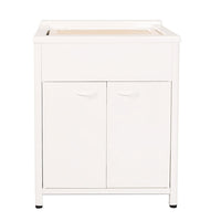 Mobile Lavatoio da Esterno in Polipropilene e Alluminio 60x45x83 cm Bianco