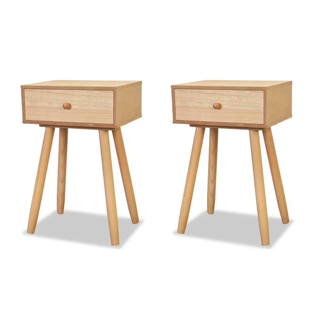 Comodini Set 2 pz in Massello di Pino 40x30x61 cm Marroni cod mxl 31036