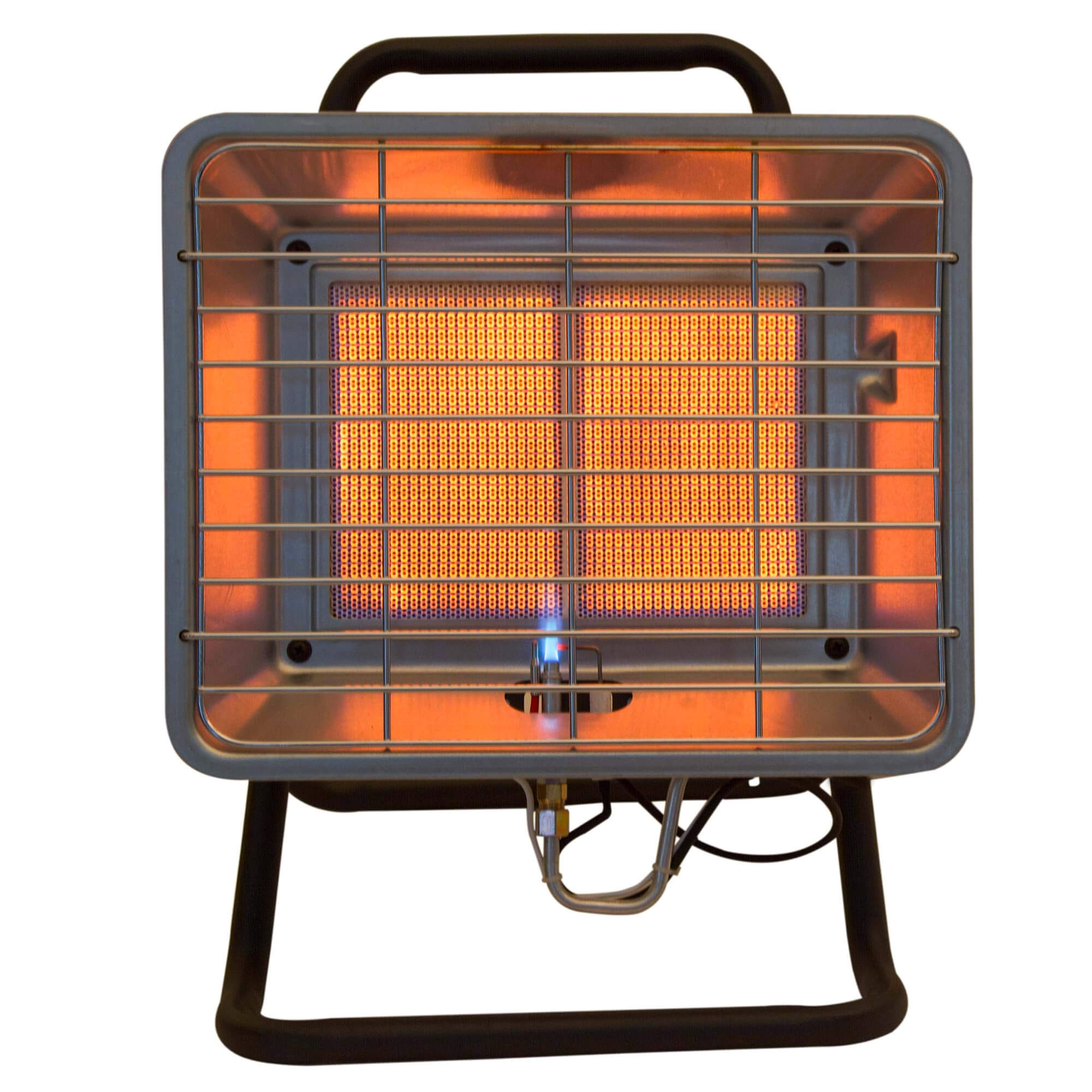 Stufa a Gas Gpl da Interno con Supporto 3,5kW Qlima FGHX145 Silver e Nero