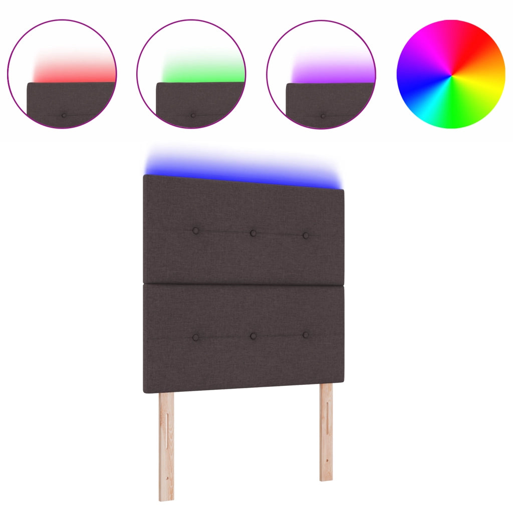 Testata LED  Marrone Scuro 90 cm Tessuto