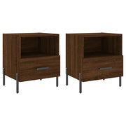 Set di 2 Comodini | Armadio da Notte | Mobiletto da notte Rovere Marrone 40x35x47,5 cm in Legno Multistrato