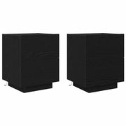 Set di 2 Comodini | Armadio da Notte | Mobiletto da notte con cassetto Rovere Nero 45 x 40 x 55 cm