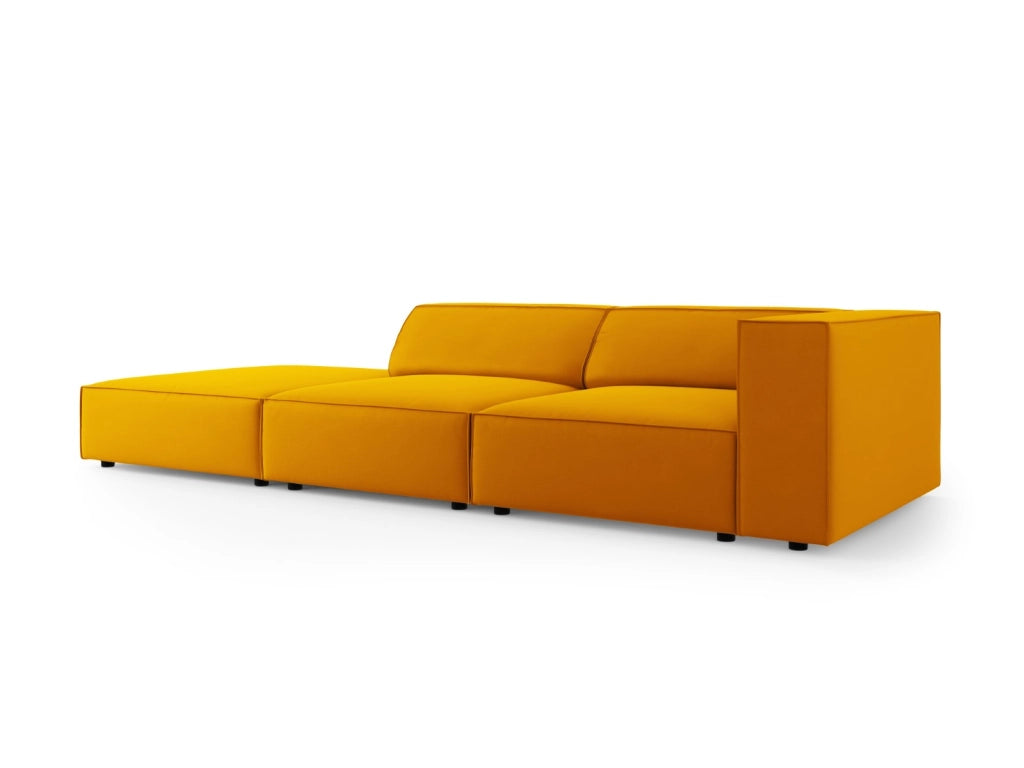 Cosmopolitan Design - Divano sinistro "Arendal" 4 posti in velluto giallo 