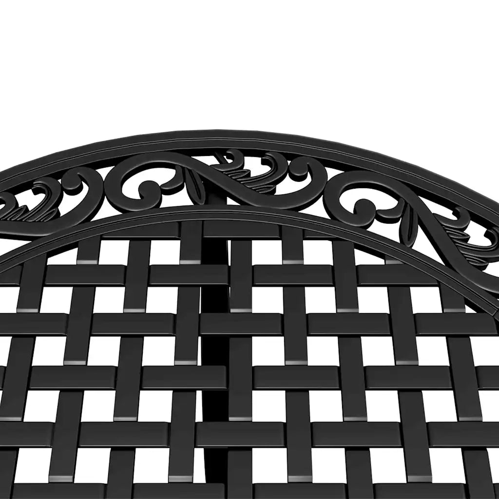 Tavolo da Giardino Nero Ã˜90x75 cm in Alluminio Pressofuso