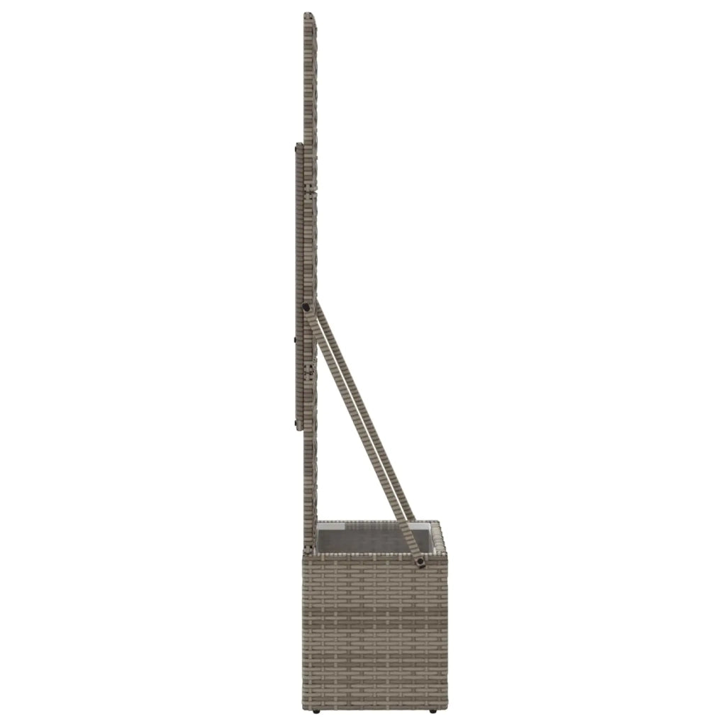 Fioriere | Cassetta per fiori | Vaso da Giardino con Trellis Grigio 35 x 30 x 135 cm polyrattan