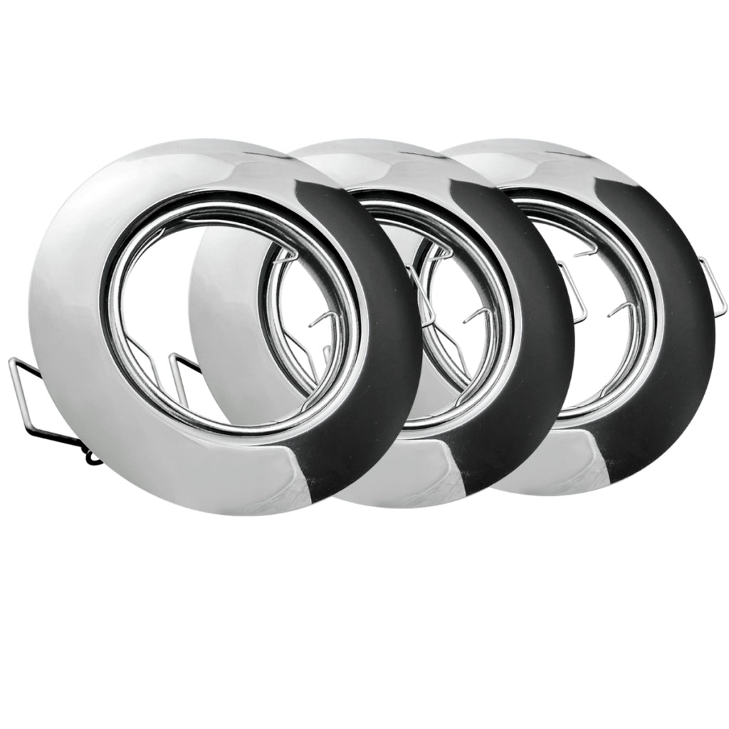 3 faretti incasso tondi cromati GU10 LED Polux OLIN