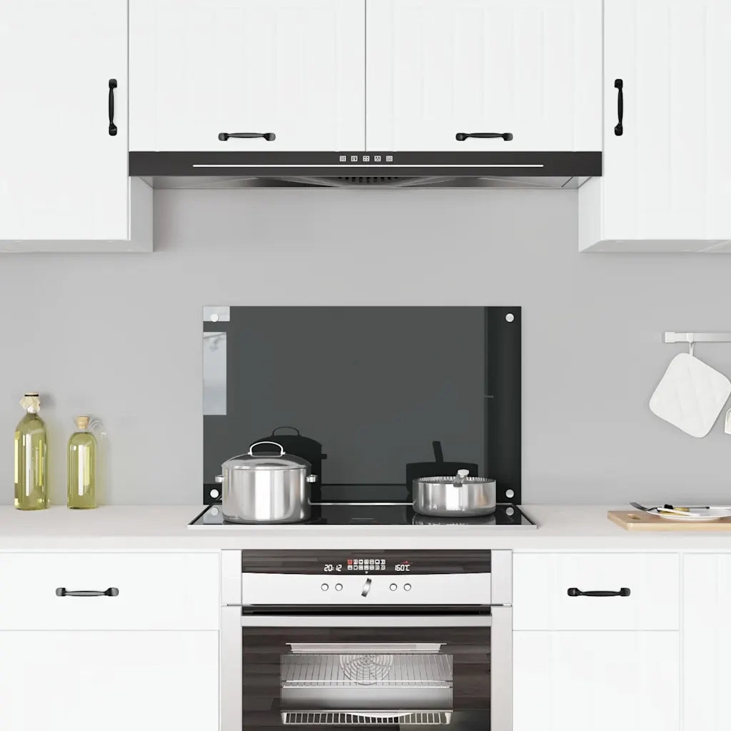 Paraschizzi per Cucina Nero 80x50 cm in Vetro Temperato CFW8170745