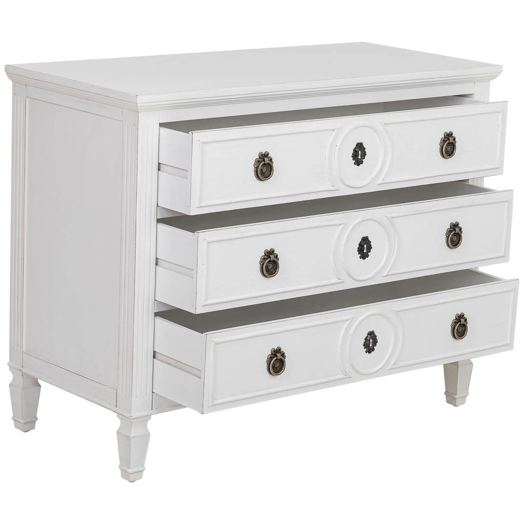 Cassettone in legno bianco 102x46x80h cm