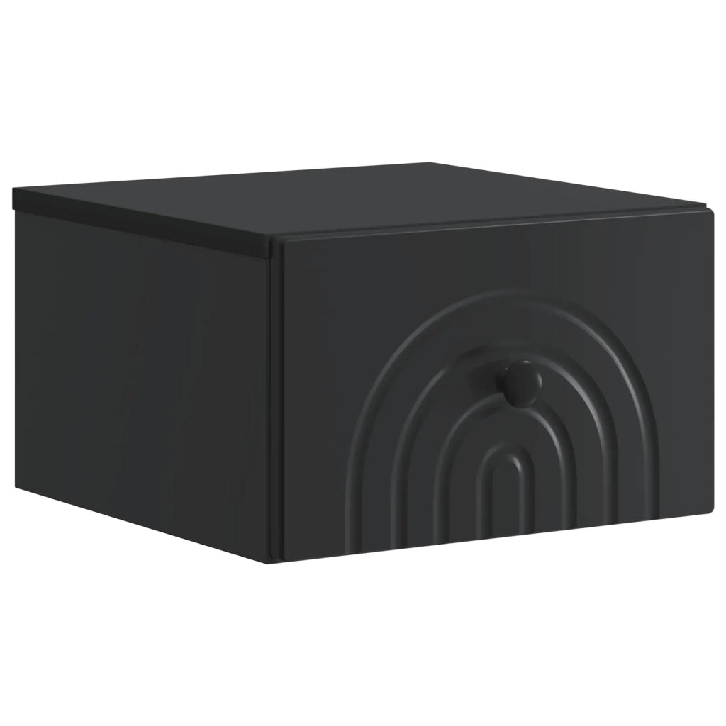 Mobiletto da notte a muro con cassetto Nero 33 x 34,5 x 20 cm 898087