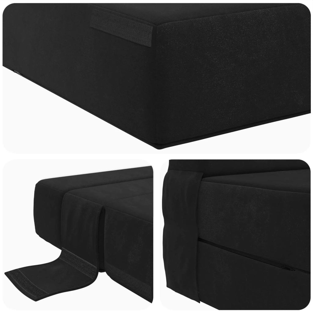 Divano Letto Pieghevole Nero 70 x 72 x 60 cm Tessuto 900079