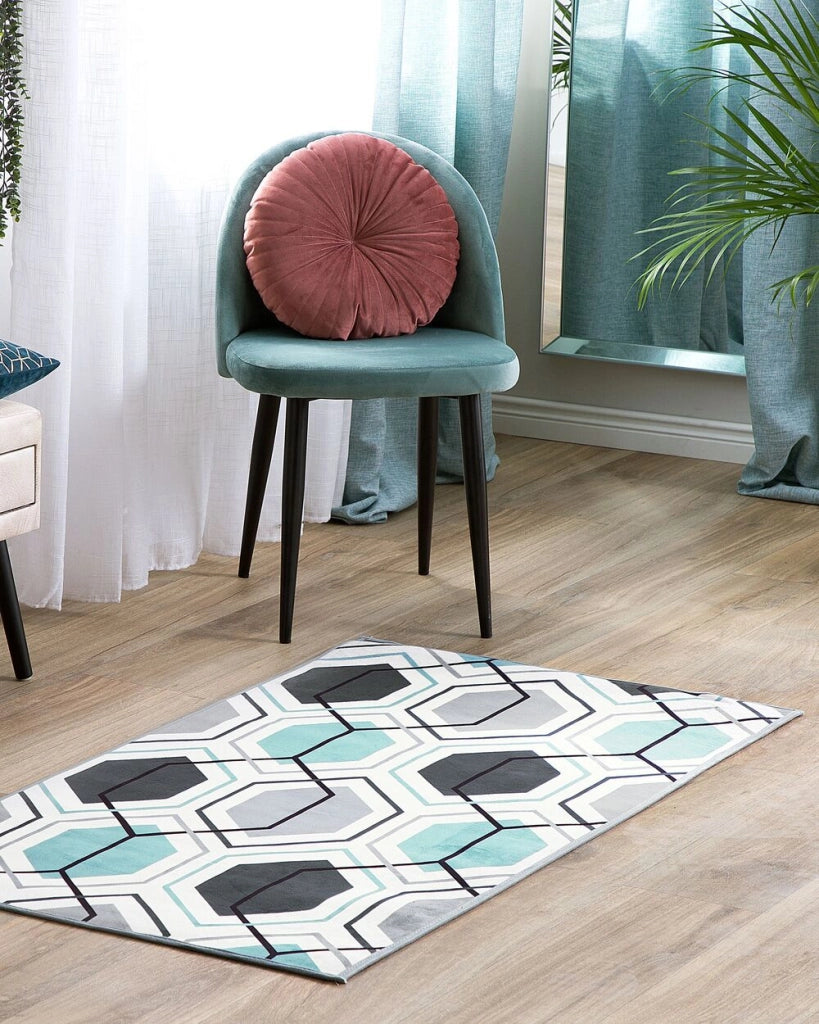 Tappeto tappetino Tappeto Tessuto Poliestere Multicolore Motivo Geometrico Lineare Rettangolare 80 x 150 cm