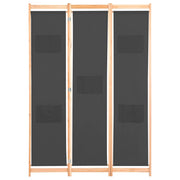 Divisorio Ambienti | Divider per stanze | Paravento a 3 Pannelli Grigio 120x170x4 cm in Tessuto