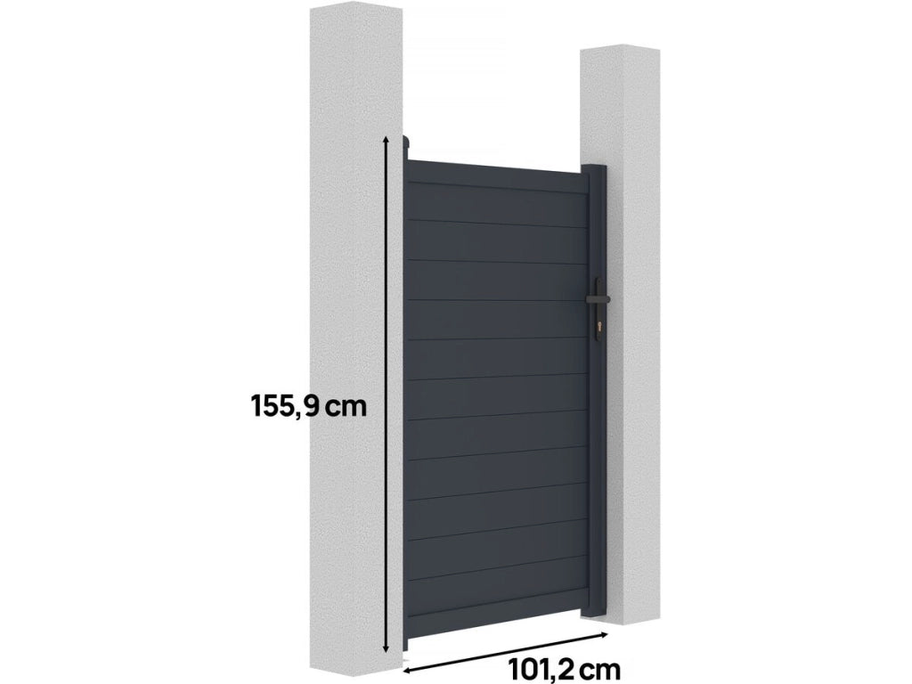 Cancello in alluminio "Marc" - 101,2 x 155,9 cm - Grigio