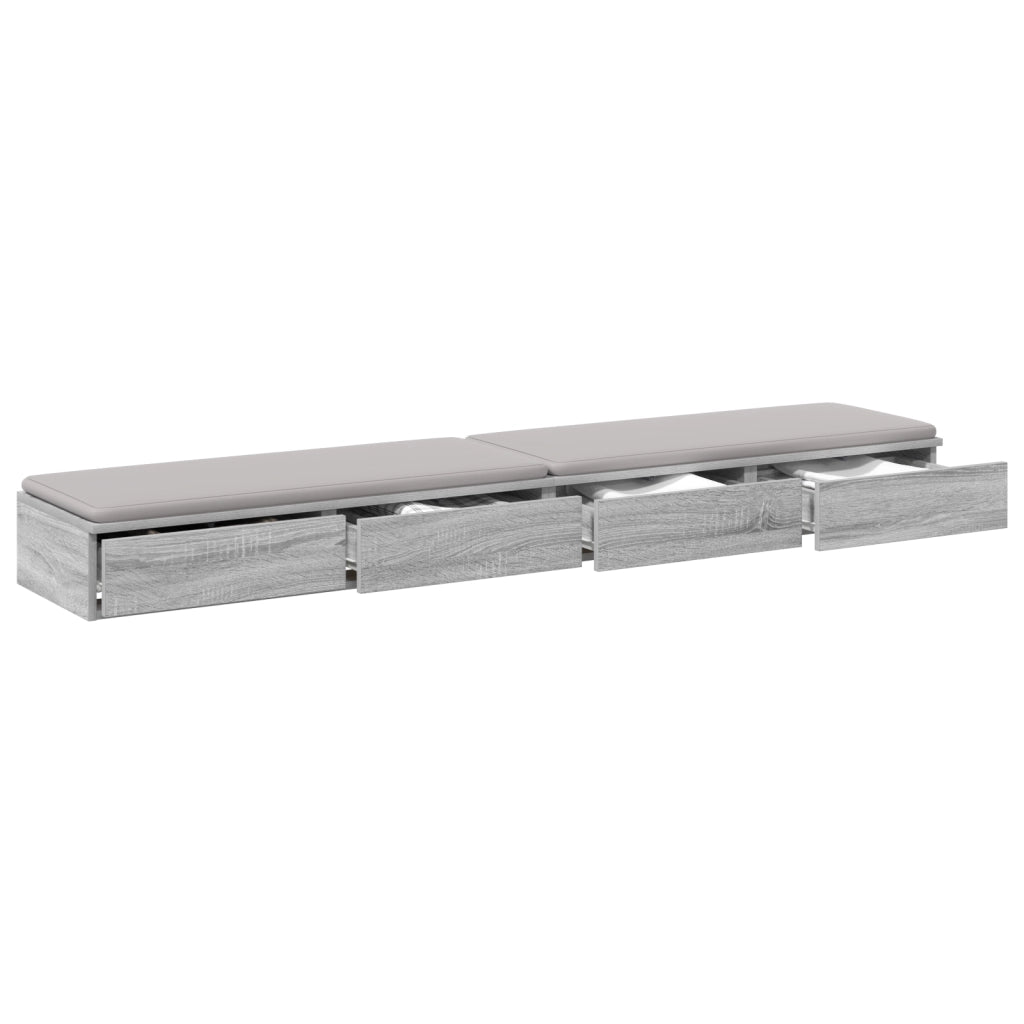 Cassetti per Letto Grigio Sonoma 180x36,5x16,5 cm in Legno Ingegnerizzato
