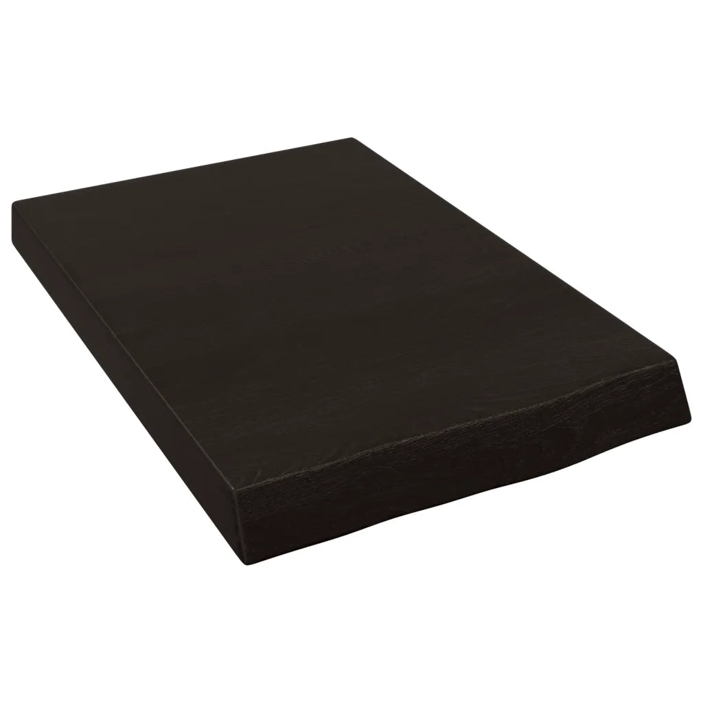 Piano Bagno Marrone Scuro 40x30x(2-6)cm Legno Massello Trattato 3156196
