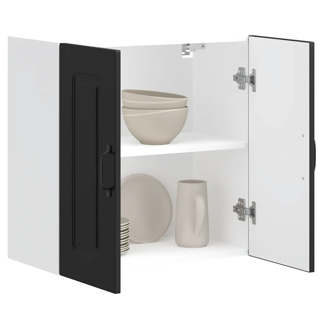 vidaXL Pensile da Cucina Kalmar Nero in Legno Multistrato