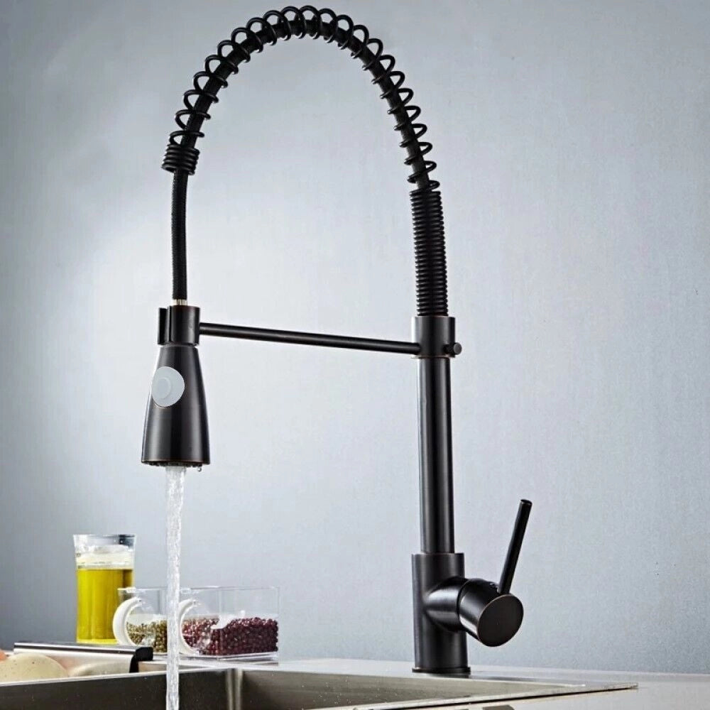 Rubinetto miscelatore cucina con doccetta a molla lavello isola canna alta 87465
