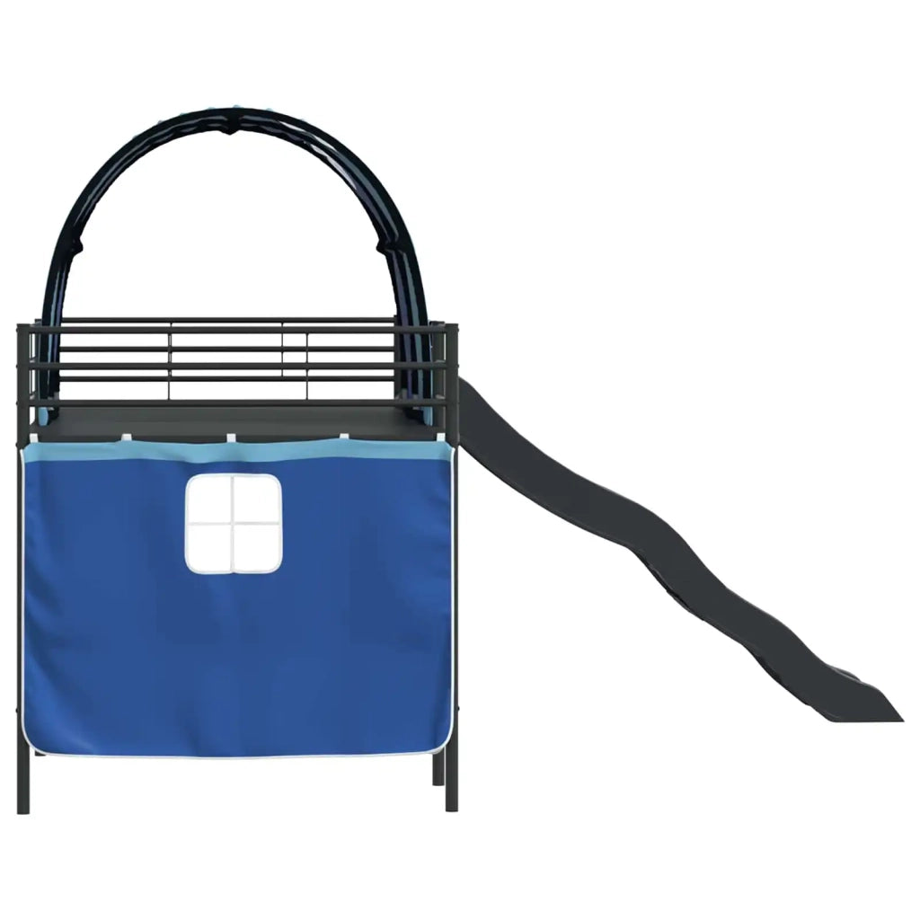 Struttura del letto loft per bambini Nero e Blu 80 x 200 cm
