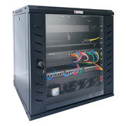 Armadio Rack 19'' a Muro 12 Unità P.600 mm Flat Pack Nero