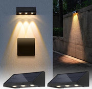 Impianto di illuminazione solare per esterni, set di 2 lampade a LED per schermi, illuminazione esterna solare, impermeabile, bianco caldo, adatta per verande, terrazze e balconi.