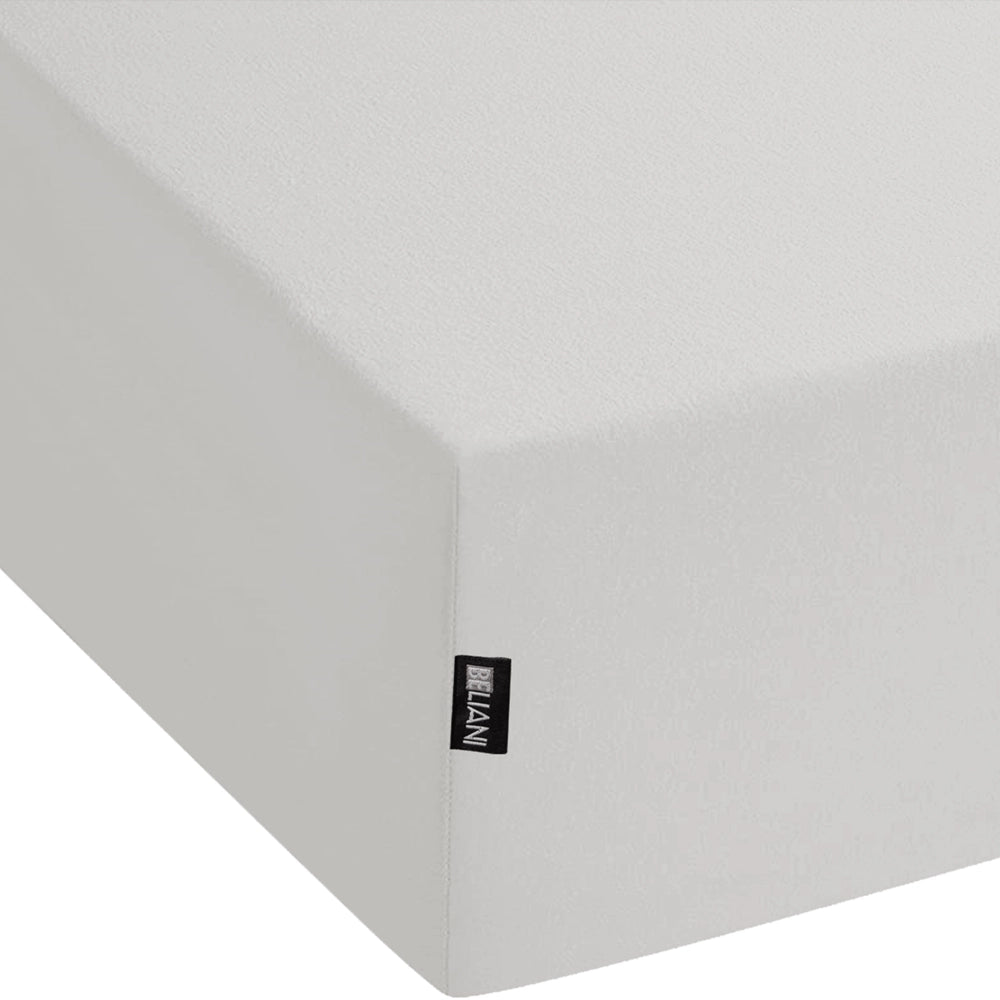 Lenzuolo con angoli cotone grigio chiaro 160 x 200 cm con bordi elastici modello classico a tinta unita camera da letto classica