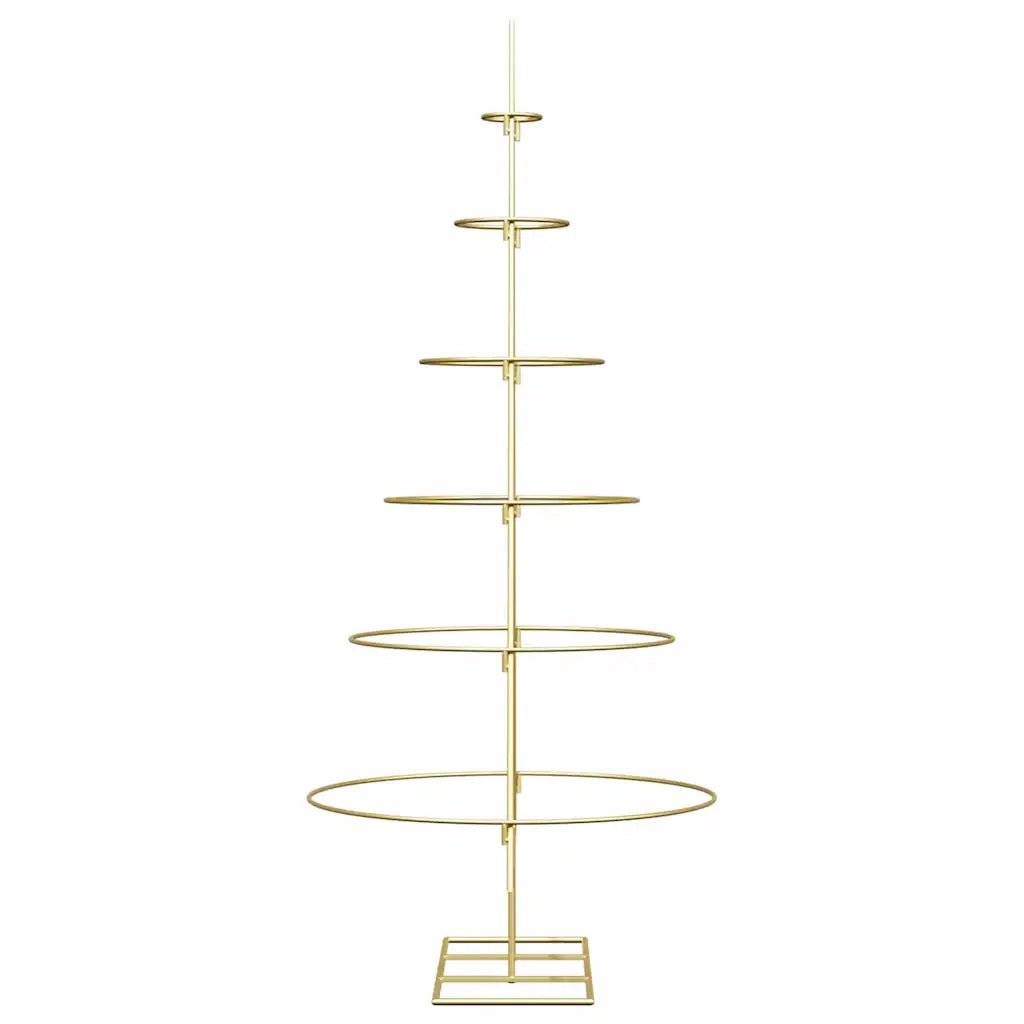 Albero di Natale | Decorazioni natalizie in metallo con supporto Oro 148 cm
