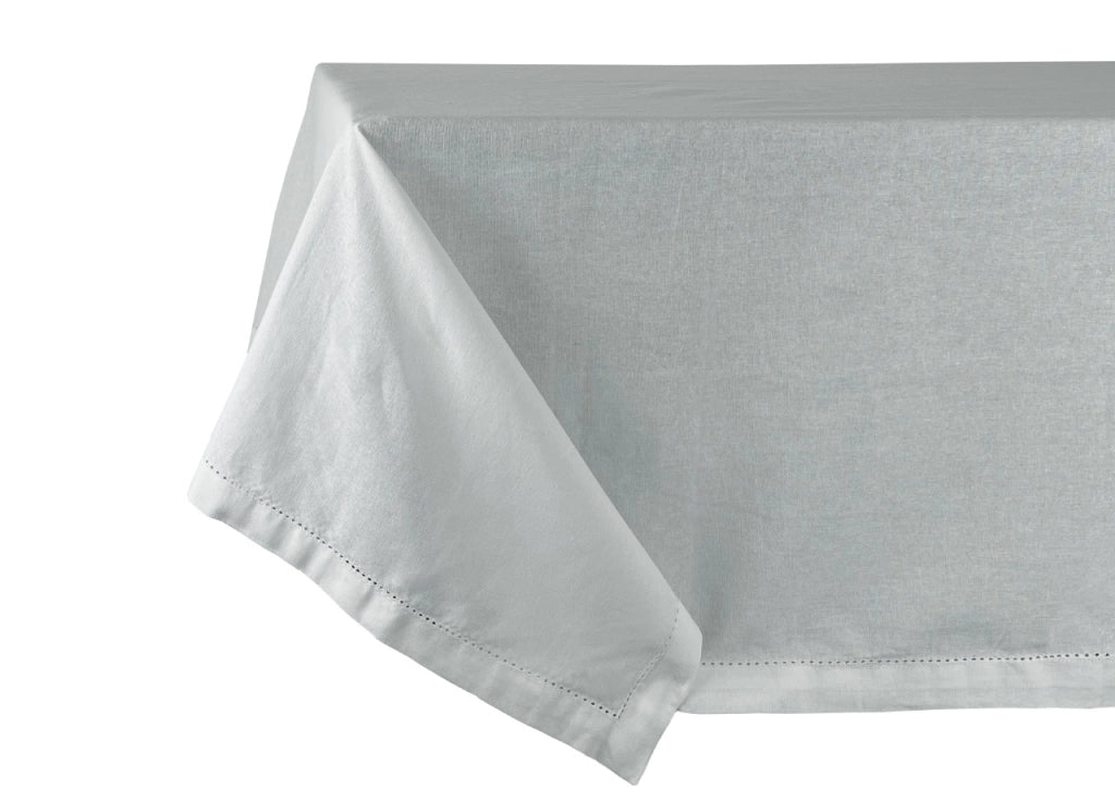 Tovaglia Cucina Soggiorno In Cotone Con Orlo A Giorno In Tinta Unita Ajour - 140x180cm - Grigio Melange