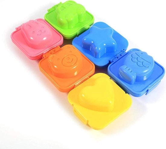 Strumento DIY in plastica a forma di uovo - 6 pezzi di forma di coniglio per uova in camicia autoadattabile cuore e amore forma di uovo per cottura uova sushi riso bento muffa