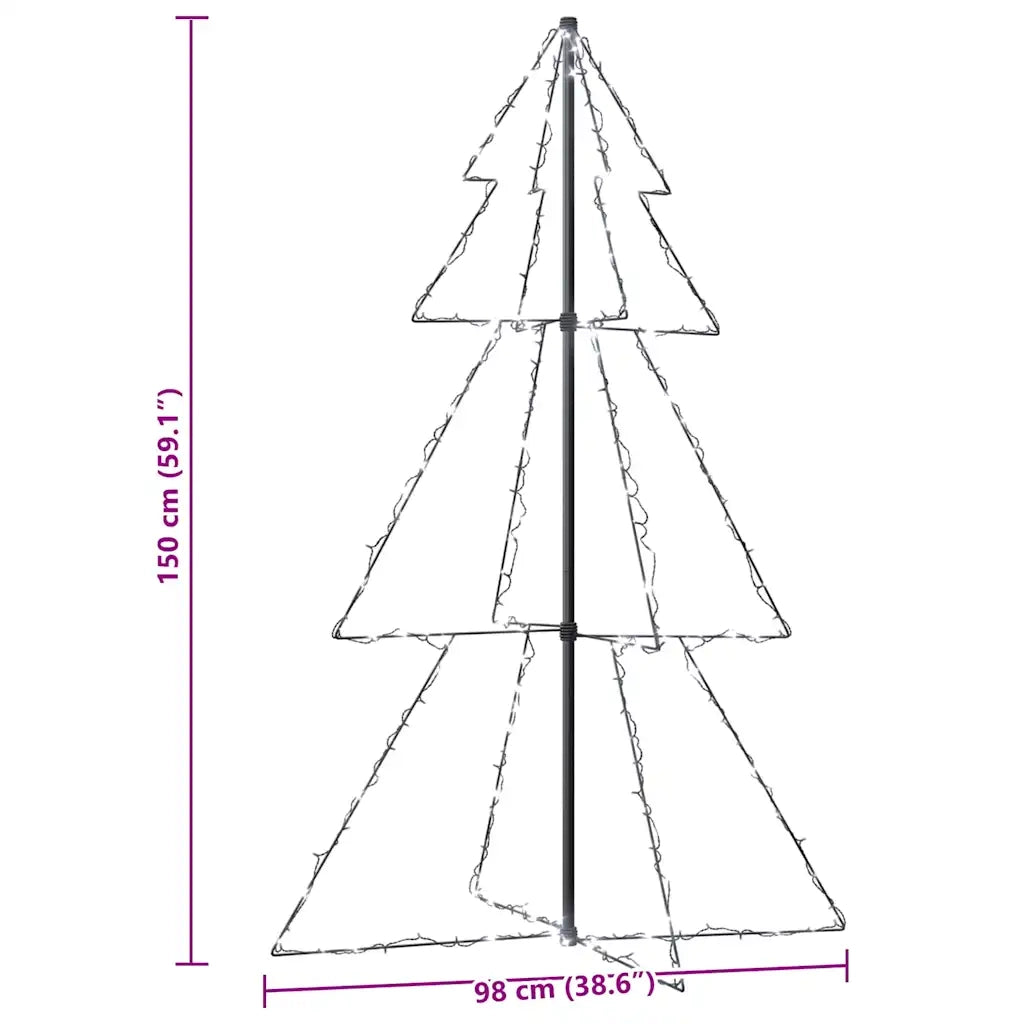 Albero di Natale a Cono-Luci decorative natalizie 200 LED per Interni Esterni 98x150 cm 211927