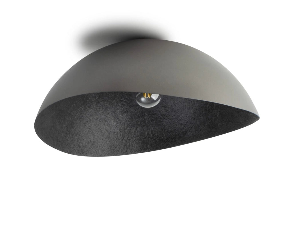 Plafoniera decorativa tonda argento/nero 33cm Solaris E27 Sigma