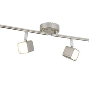 Plafoniera Quadruplo Acciaio Argento Policarbonato Cromo Led 17W 3000K