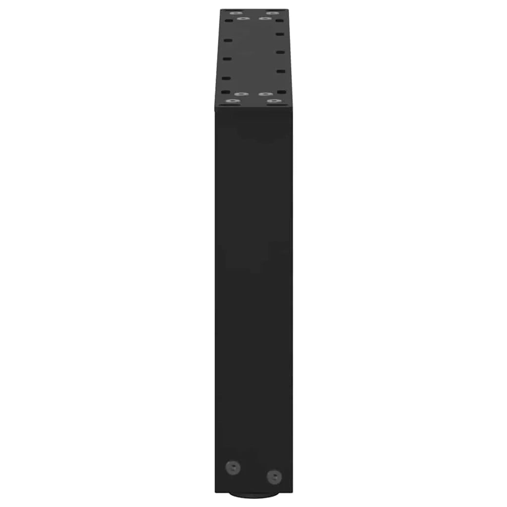 Set di 2 gambe regolabili per tavolino da caffè a forma di U 50 x 30 cm uso moderno acciaio nero 02_0057376