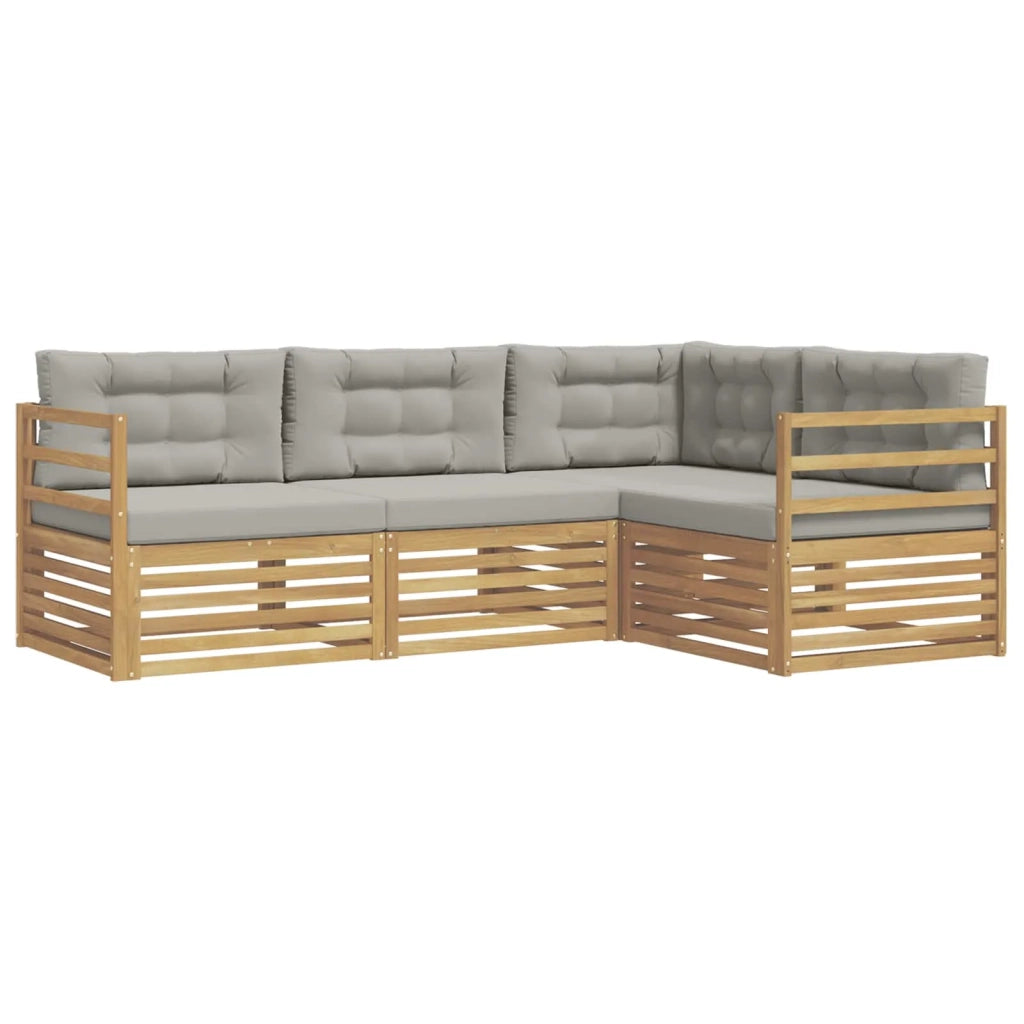 Set di divani da esterno 4 pcs Bianco e Grigio Chiaro 3390386