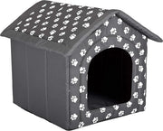Letto per cani di taglia media - tetto rimovibile - per interni - 60 x 55 x 60 cm - gambe in grafite e bianco