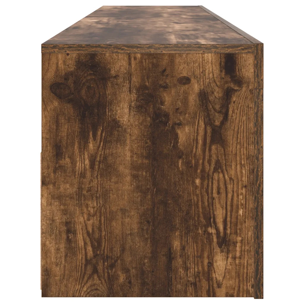 Mobile Porta TV con Luci LED Rovere Fumo 120x35x40 cm 815684