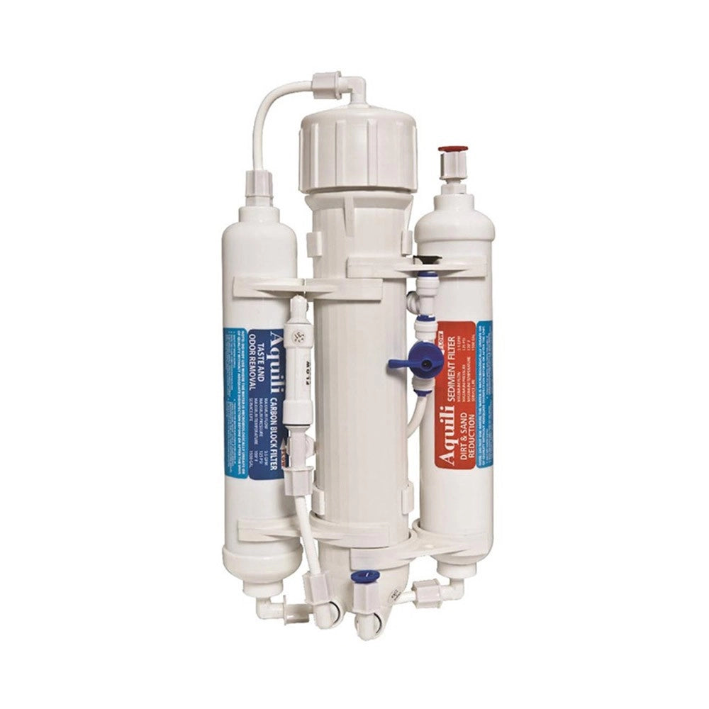 Aquili impianto ad osmosi in-line a 3 stadi con membrana HQ+ da 75GPD e Flushvalve
