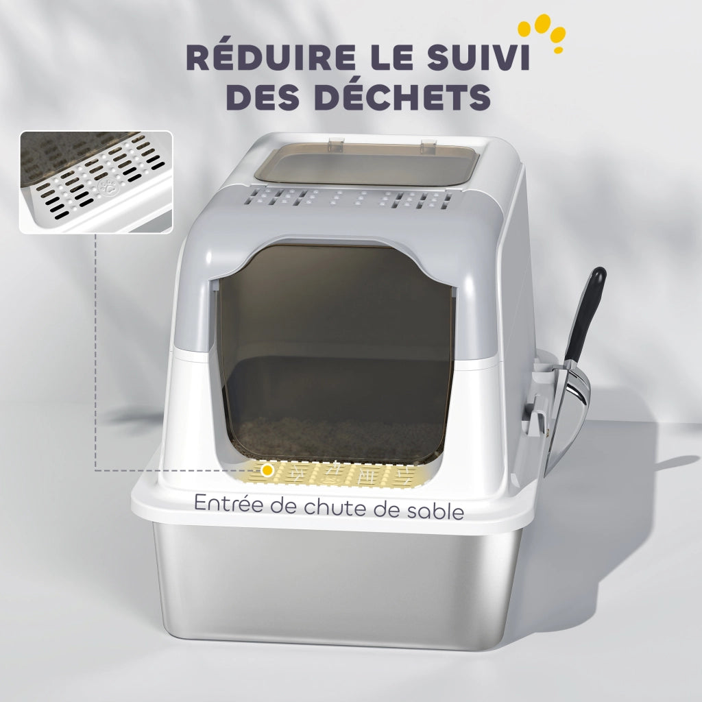 Mobile per lettiera chiuso per gatti ¨C zephmum ¨C bianco 60.4x40.4x41.8 cm