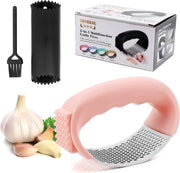 Chimica per cipolle, interruttore per cipolle, cipolla 304 acciaio inossidabile, cipolla 2-in-1 schiaccia cipolle, maniglia ergonomico, facile da utilizzare e facile da pulire con spazzola per pulizia cipolle