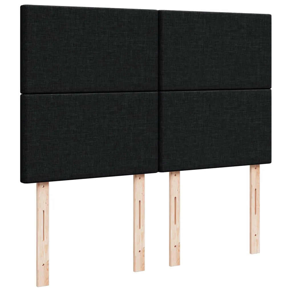 Giroletto a Molle con Materasso Nero 140x200 cm in Tessuto