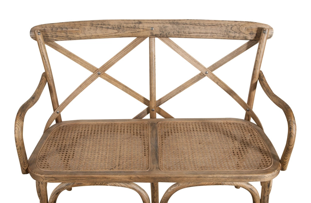 Biscottini Divanetto due posti tipo Thonet finitura noce chiaro L105XPR50XH90 cm. fascino