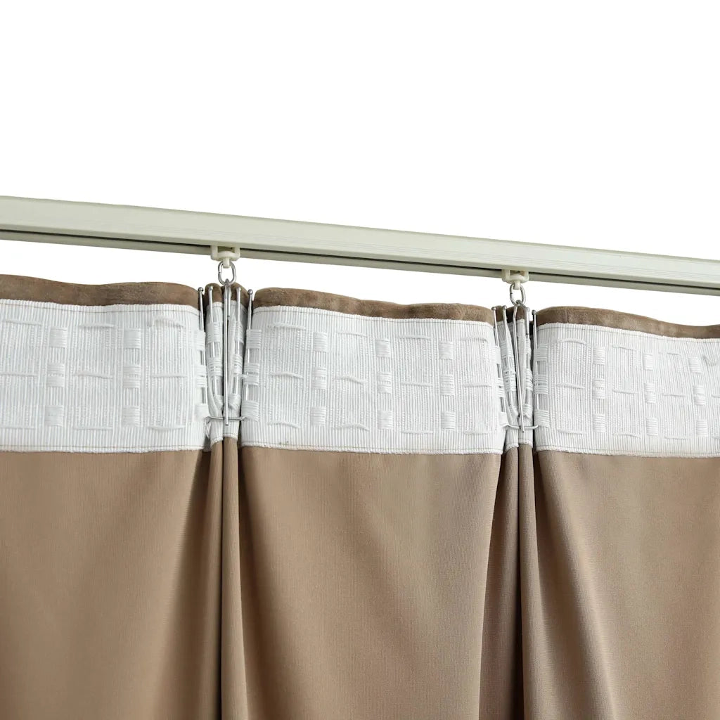 Tenda Oscurante con Ganci Beige in Velluto 290x245 cm 134511